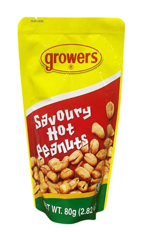 Growers Original SAVORY HOT Peanuts 80g Pouch