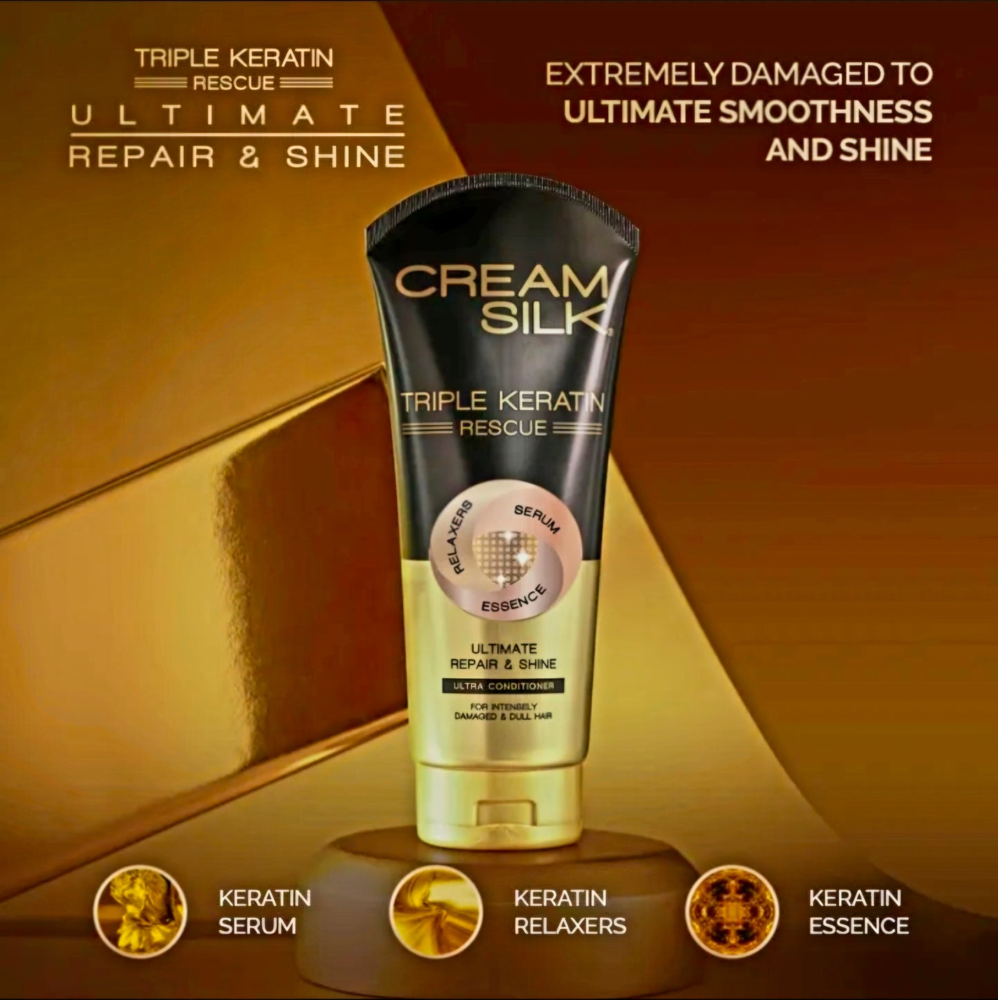 Cream Silk TRIPLE KERATIN RESCUE Ultimate Repair & Shine 340ml LARGE